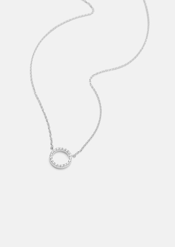 Pavé Series - Circle Necklace - Sterling Silver
