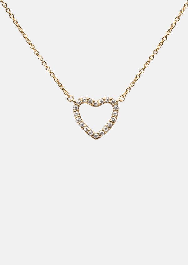 Pavé Series - Heart Necklace - Gold Vermeil