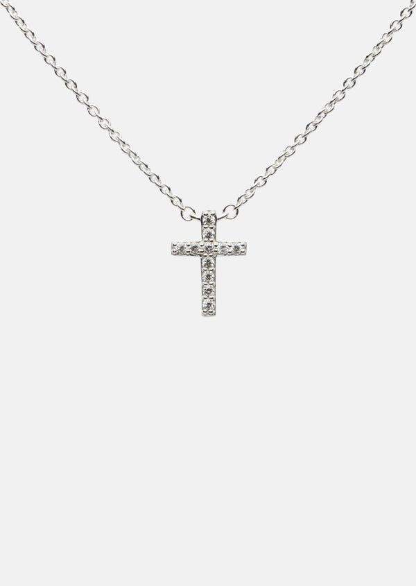 Pavé Series - Cross Necklace - Sterling Silver