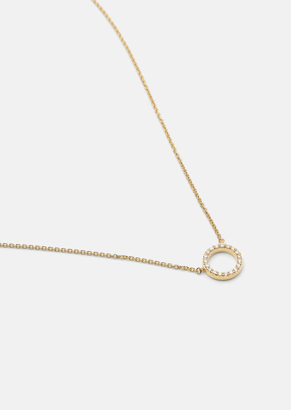 Pavé Series - Circle Necklace - Gold Vermeil