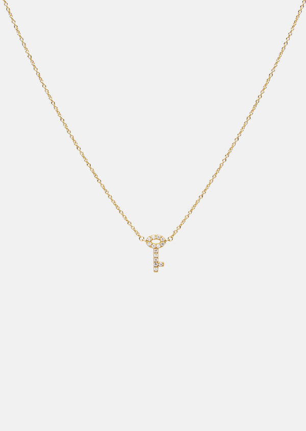 Pavé Series - Key Necklace - Gold Vermeil