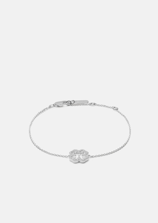 Pavé Series - Four Leaf Clover Bracelet - Sterling Silver