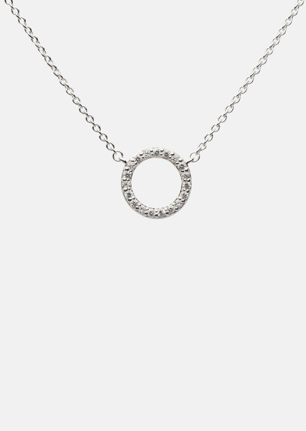 Pavé Series - Circle Necklace - Sterling Silver