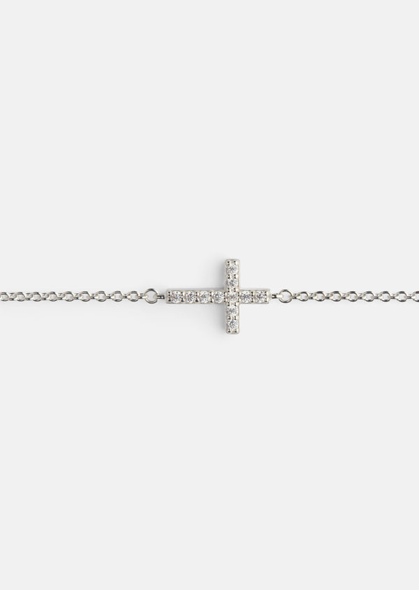 Pavé Series - Cross Bracelet - Sterling Silver