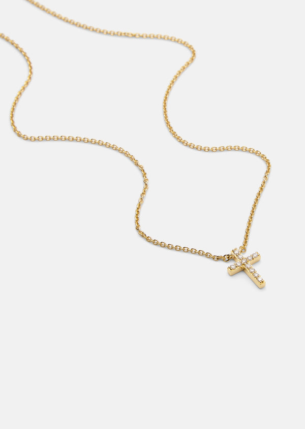 Pavé Series - Cross Necklace - Gold Vermeil