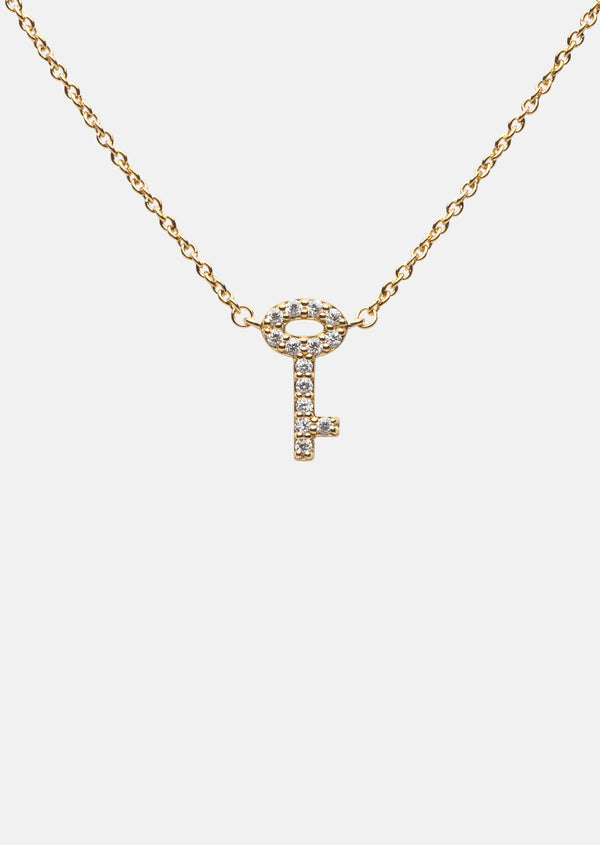 Pavé Series - Key Necklace - Gold Vermeil