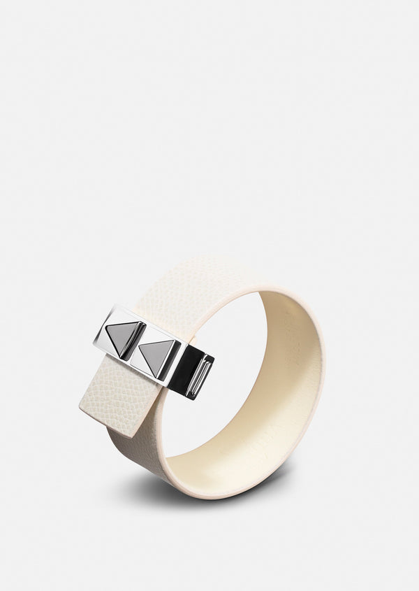 Clasp Rivets Bracelet Thin - Beige