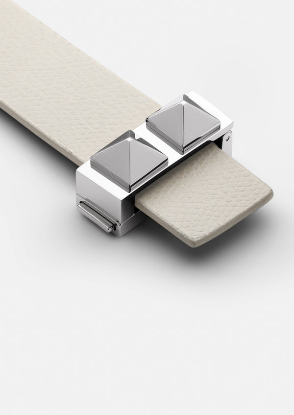Clasp Rivets Bracelet Thin - Beige