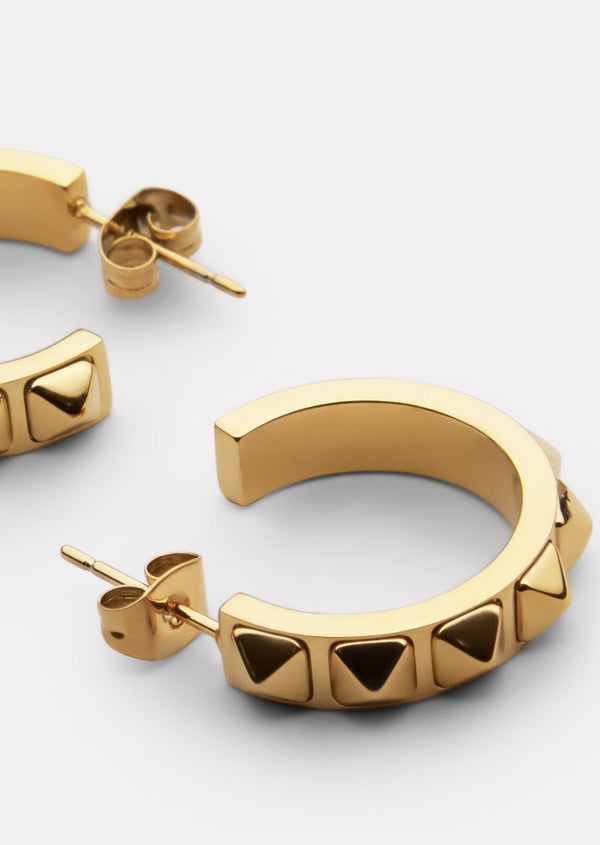 Rivets Earrings - Gold Plated
