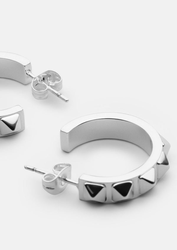 Rivets Earrings - Silver Plated