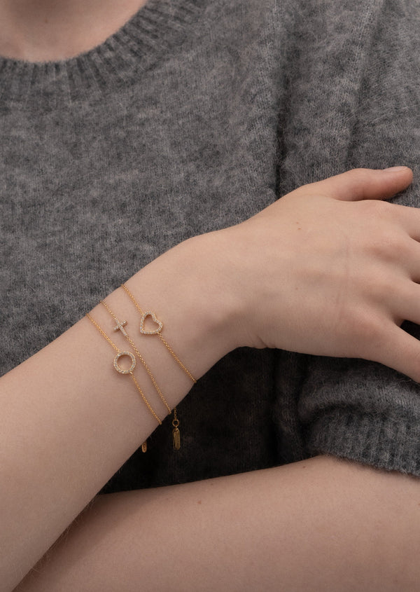 Pavé Series - Heart Bracelet - Gold Vermeil