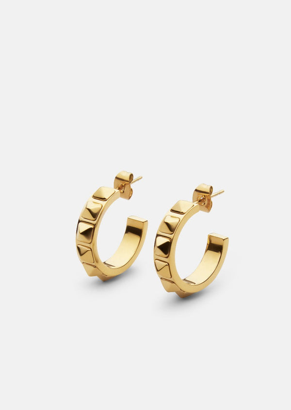 Rivets Earrings - Gold Plated