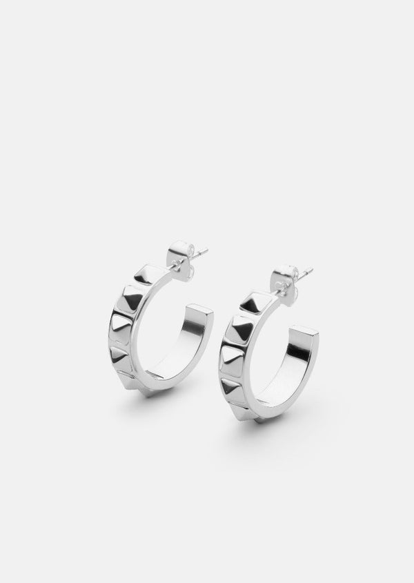 Rivets Earrings - Silver Plated