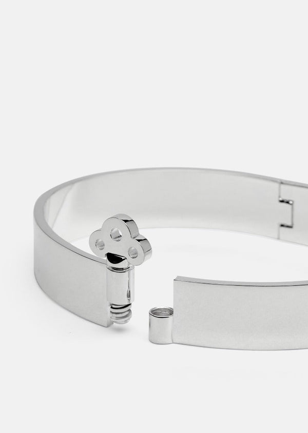 Key Lock Bangle - Silver Plated