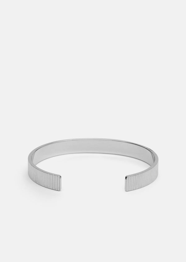 Ribbed Cuff - Silver Plated