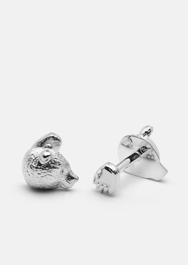 Bear Manschettknappar - Silver Plated