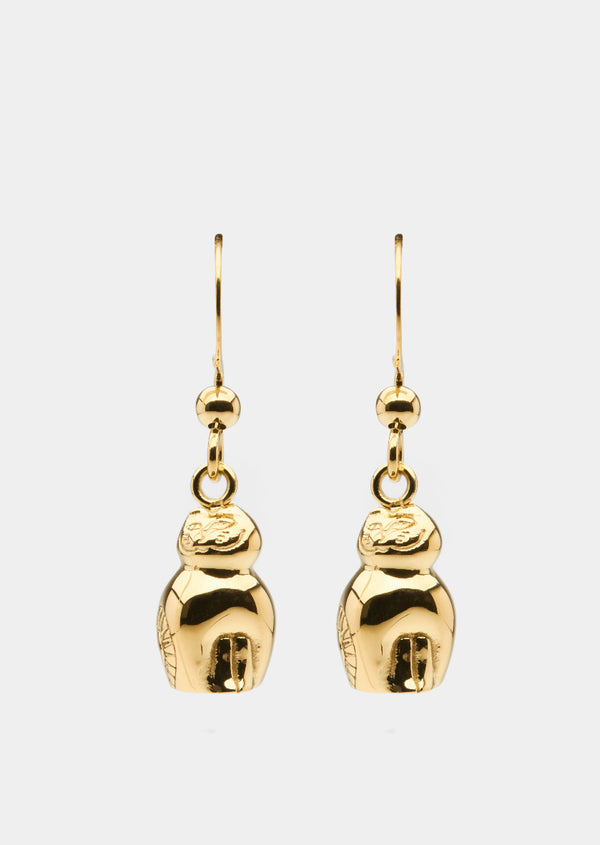 Lisa Larson x Skultuna - Katt Earrings - Gold Plated