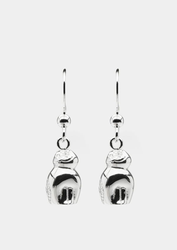 Lisa Larson x Skultuna - Katt Earrings - Silver Plated