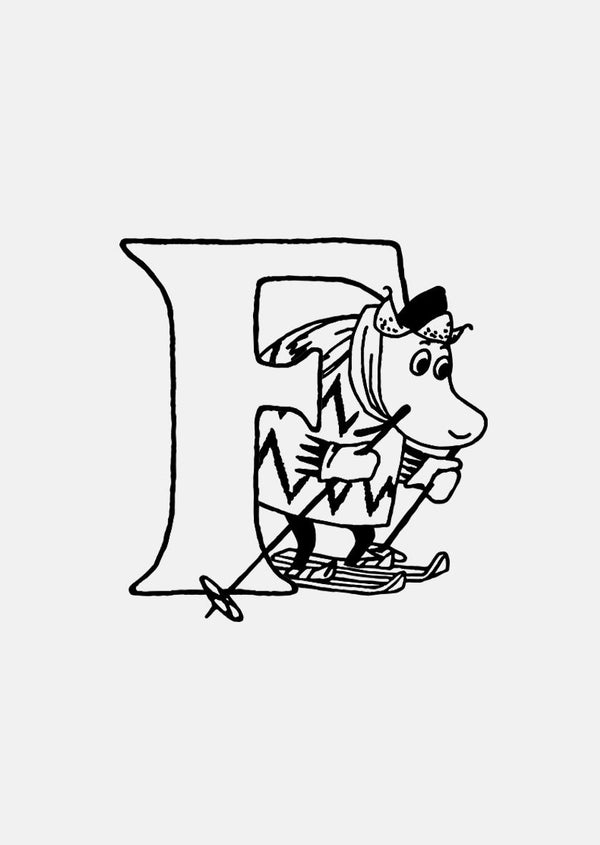 Moomin Alphabet - Gold Plated - F