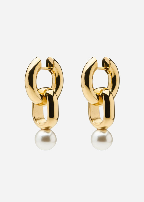 Hoop Earrings - Perle - Gold Plated