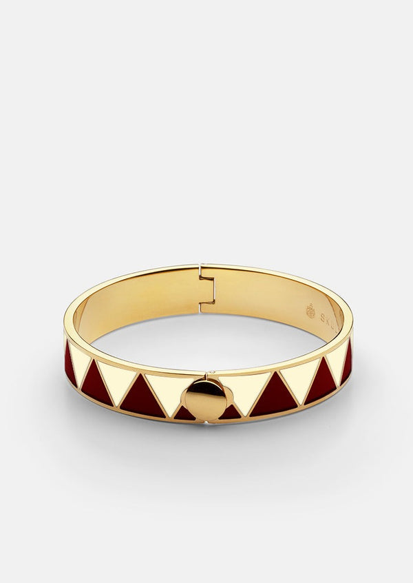 GTG Enamel Bracelet - White & Burgundy