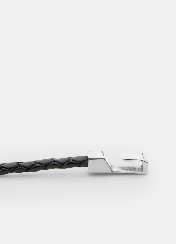 Hook Leather Bracelet Thin - Black