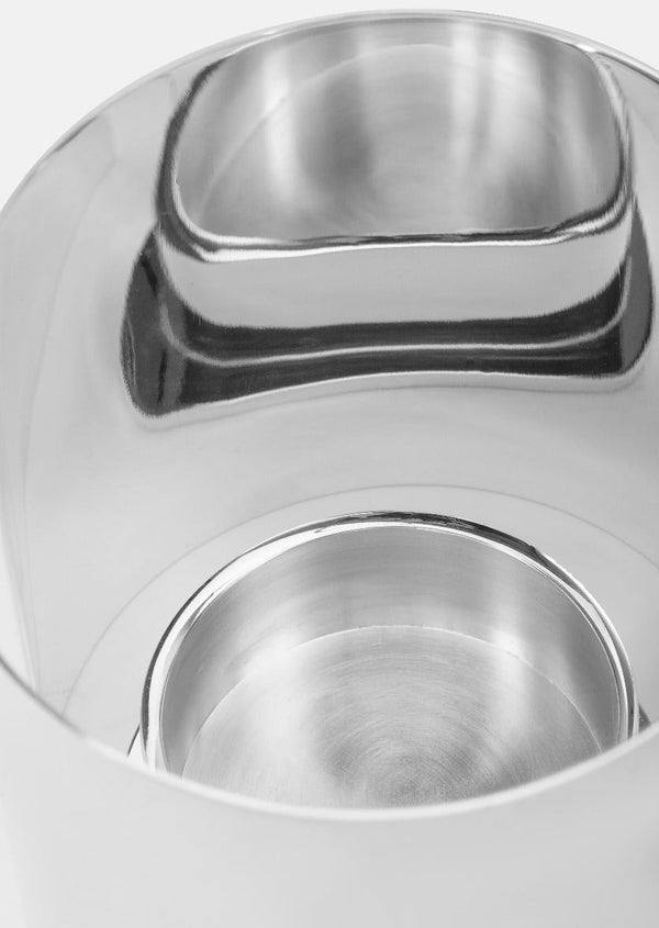 Infinity Candle Holder  Large - Silver Plated