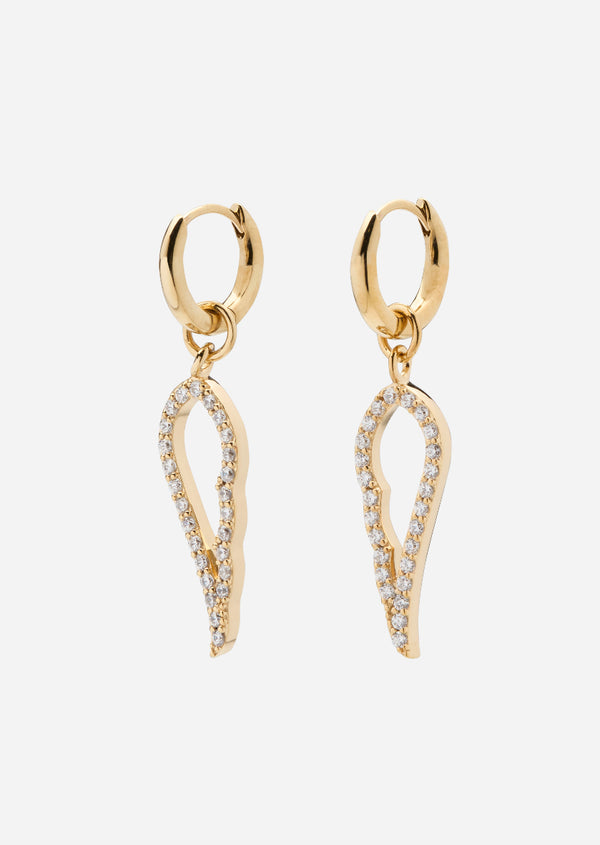 Pavé Series - Angel Wings Earrings – Gold Vermeil