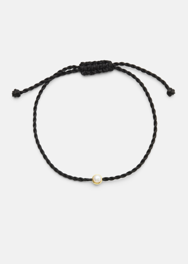 Cord Bracelet Pearl - Black