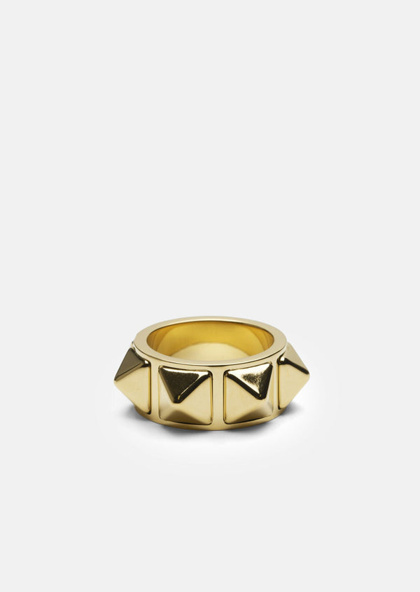 Rivets Ring Wide – Gold Plated