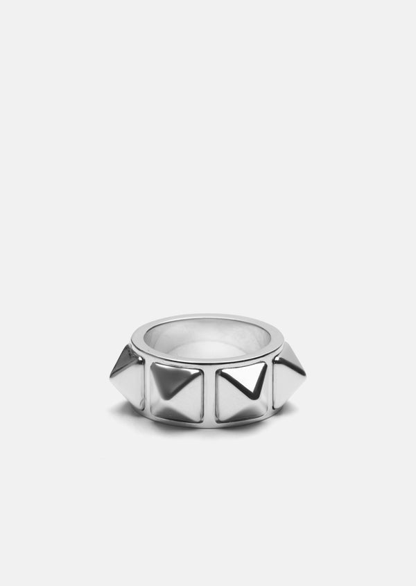 Rivets Ring Wide – Silver Plated
