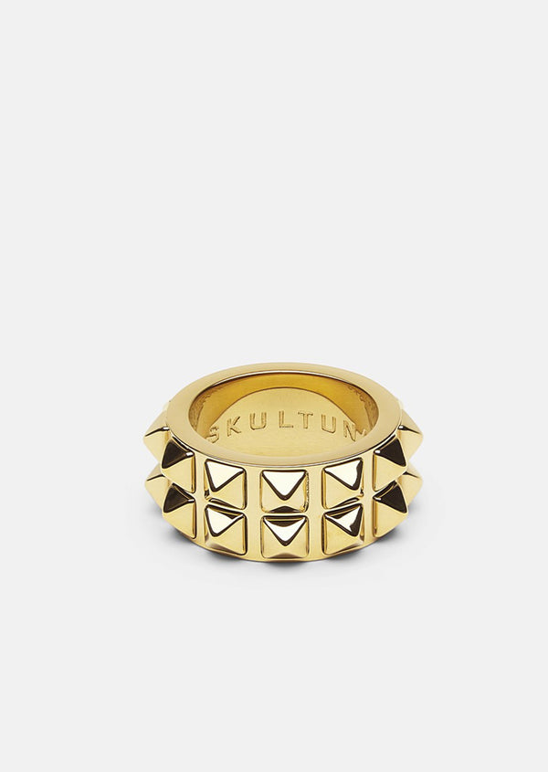Double Rivets Ring – Gold Plated