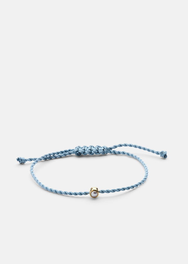 Cord Bracelet Pearl - Light Blue
