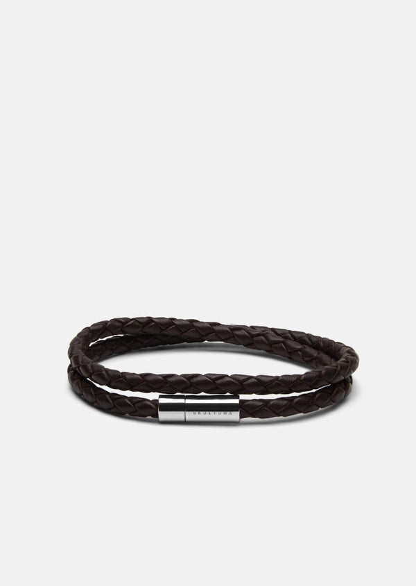 Leather Bracelet Thin - Dark Brown