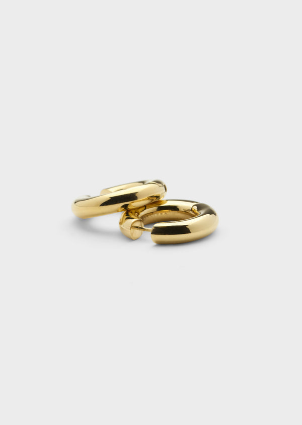 Bold Hoop Earrings - Gold Plated - Large