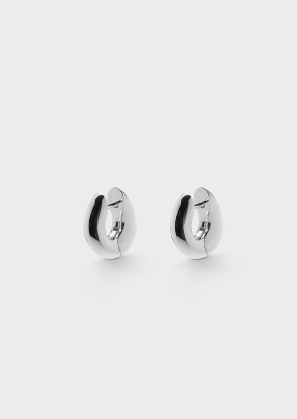 Bold Hoop Earrings - Silver Plated - Small