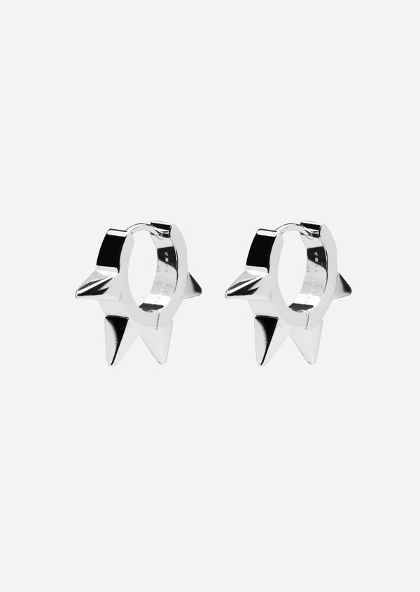 3 Spike Hoops - Silver Plated