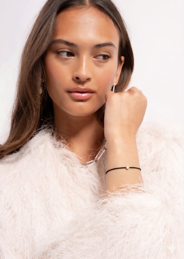 Cord Bracelet Diamond - Black