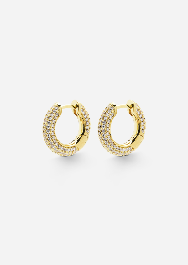 Simplicity Pavé Hoop Earrings - Gold Plated - Small