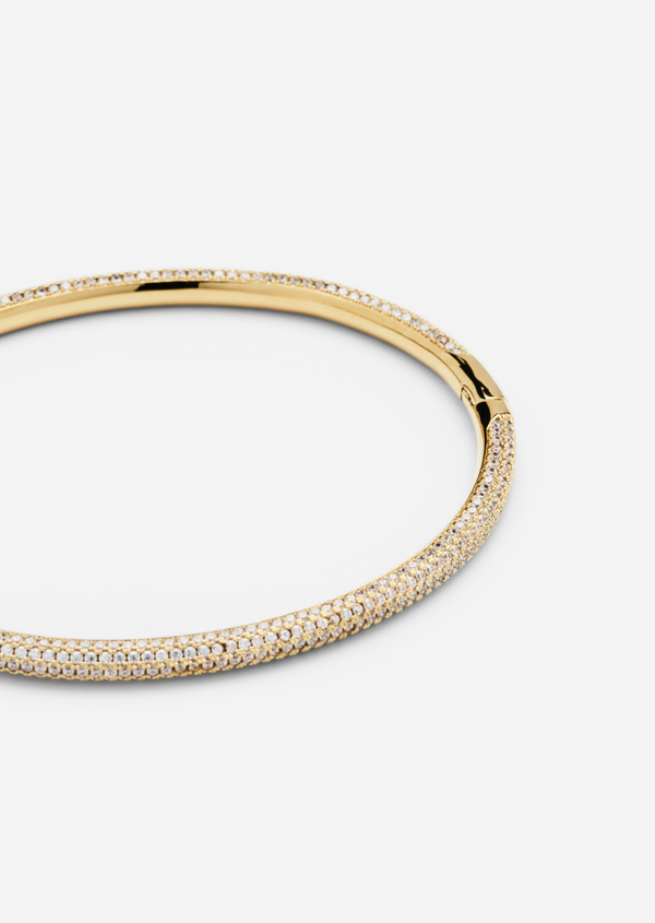 Simplicity Pavé Bangle - Gold Plated