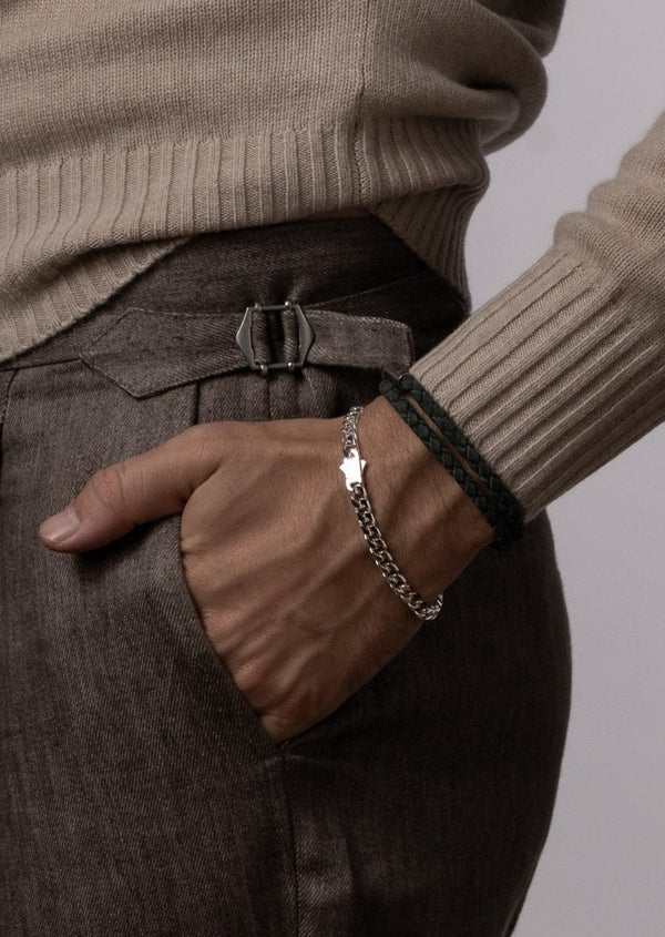Suede Bracelet – Dark Green / One Row