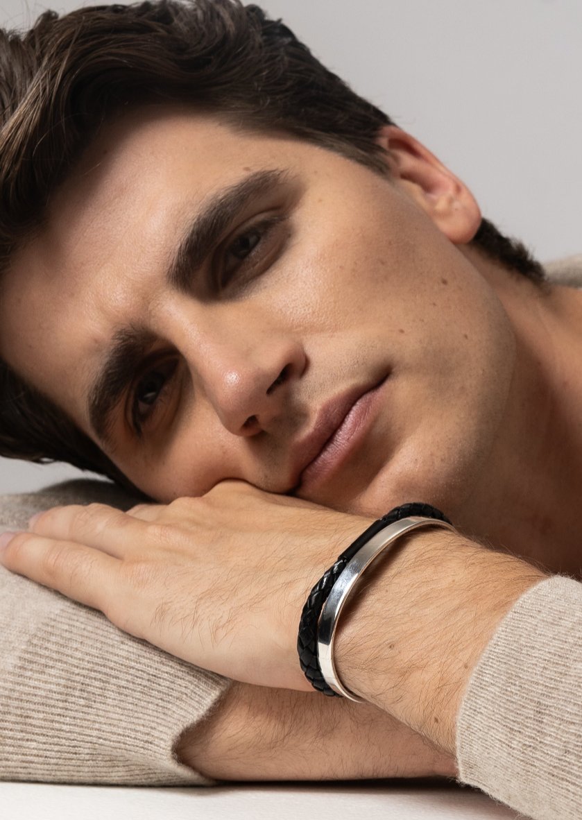 Leather Bracelet - Titanium Black / Black – Skultuna 1607