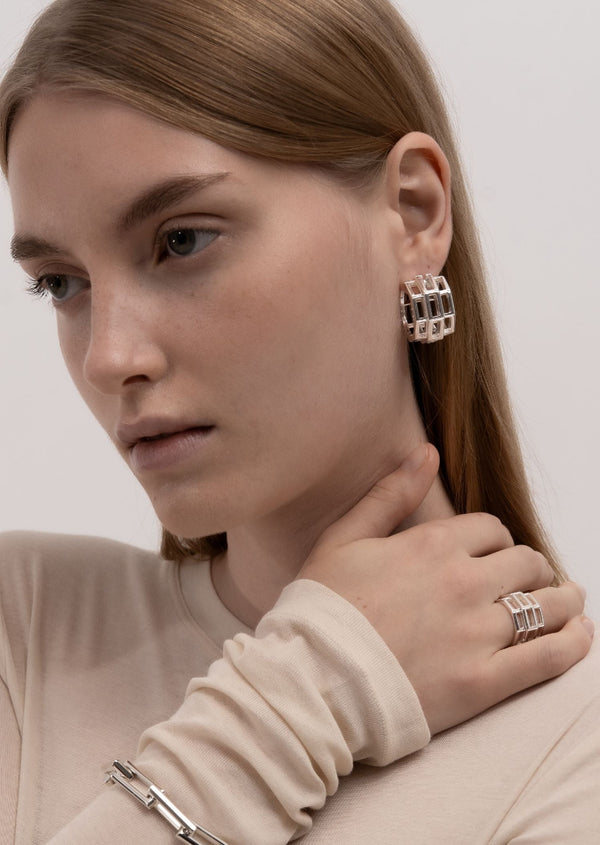 Relier Hoop Earrings - Silver Plated