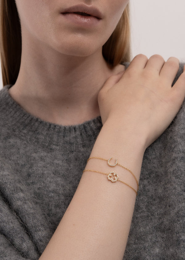 Pavé Series - Four Leaf Clover Bracelet - Gold Vermeil