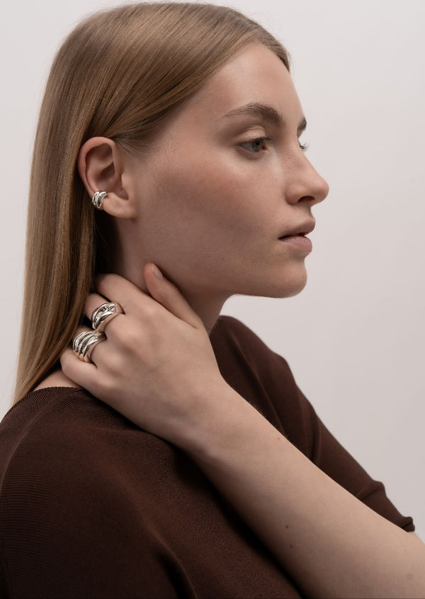 Écume de Mer - Marea Earcuff - Silver Plated