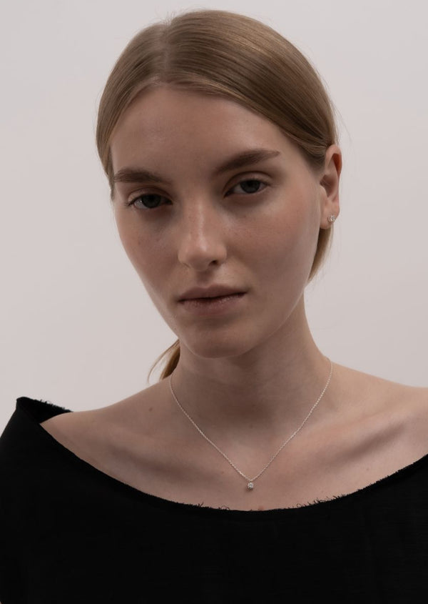 Solitaire Necklace - Sterling Silver