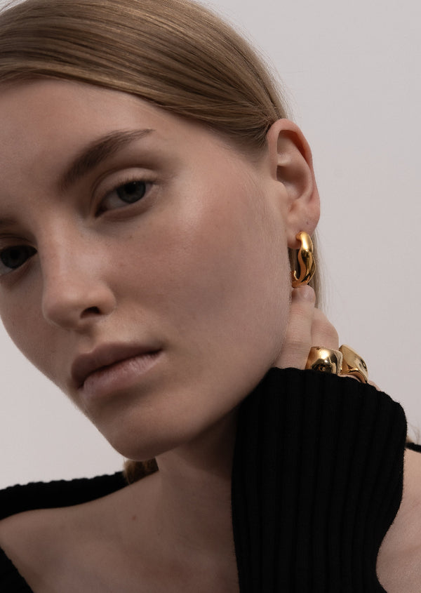 Chunky Earrings - Gold Plated