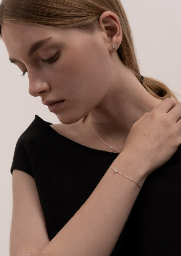 Solitaire Bracelet - Sterling Silver