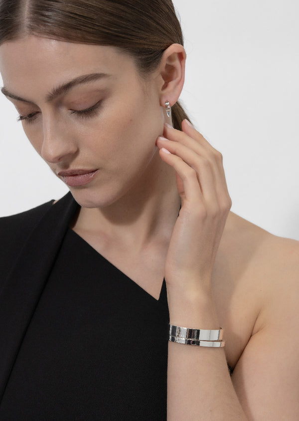 3 Spike Hoops - Silver Plated