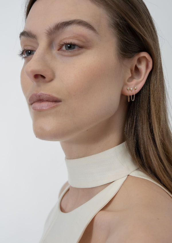 Aurora Chain Studs - Gold Vermeil